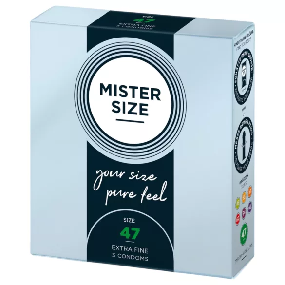 Mister Size - tenký kondom - 47 mm - 3 ks