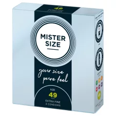 Mister Size - tenký kondom - 49 mm - 3 kusy