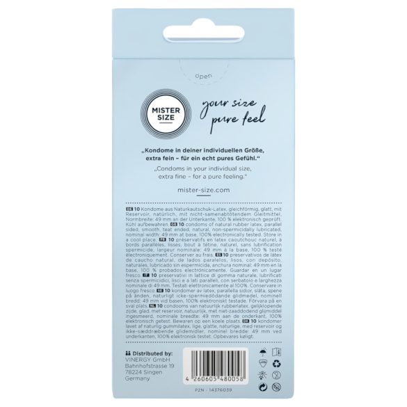 Mister Size tenké kondomy - 49mm (10ks)