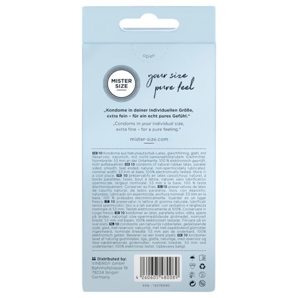 Mister Size - tenký kondom - 53 mm - 10 ks