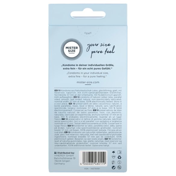 Mister Size - tenký kondom - 57 mm - 10 ks