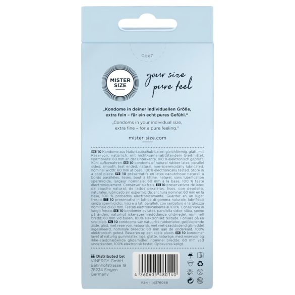 Mister Size - tenký kondom - 60 mm - balení 10 ks