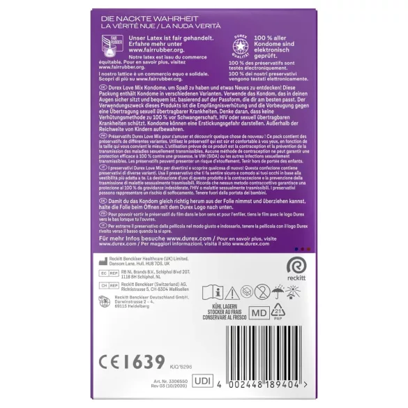 Durex Love Mix - sada kondomů - mix druhů - 18 ks