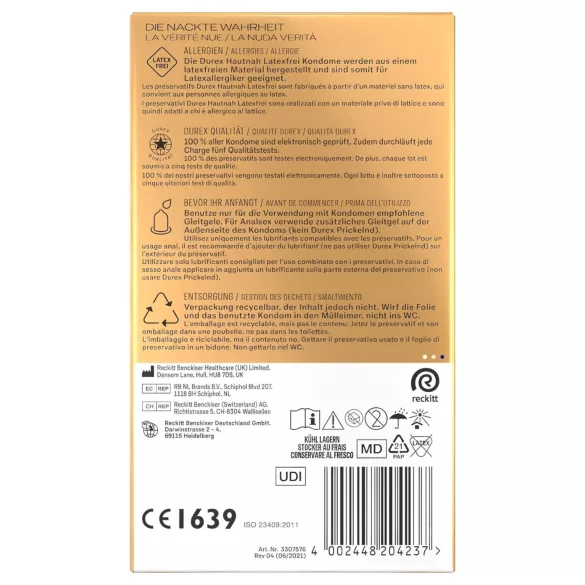 Durex Hautnah - kondomy bez latexu - 16 ks