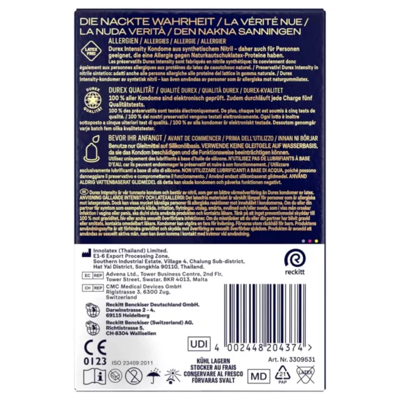 Durex Intensity - ultra tenké latexové kondomy - bez latexu - 20 ks