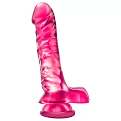   B Yours Basic 8 - realistické dildo s varlaty - 23 cm - růžové