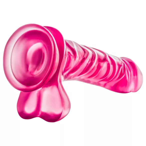 B Yours Basic 8 - realistické dildo s varlaty - 23 cm - růžové