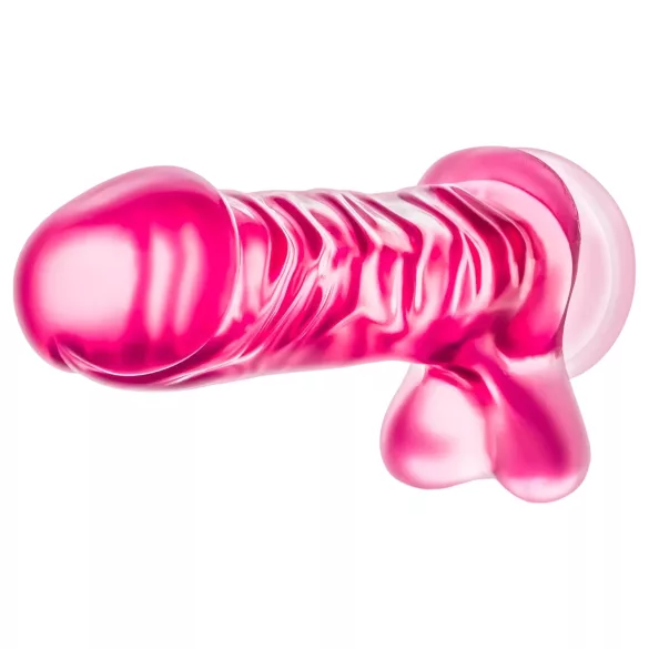 B Yours Basic 8 - realistické dildo s varlaty - 23 cm - růžové