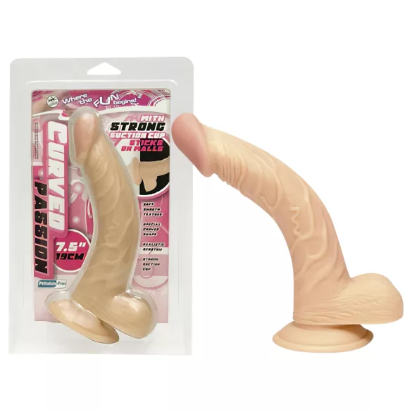 NMC - dildo zahnuté - realistické provedení - 19 cm