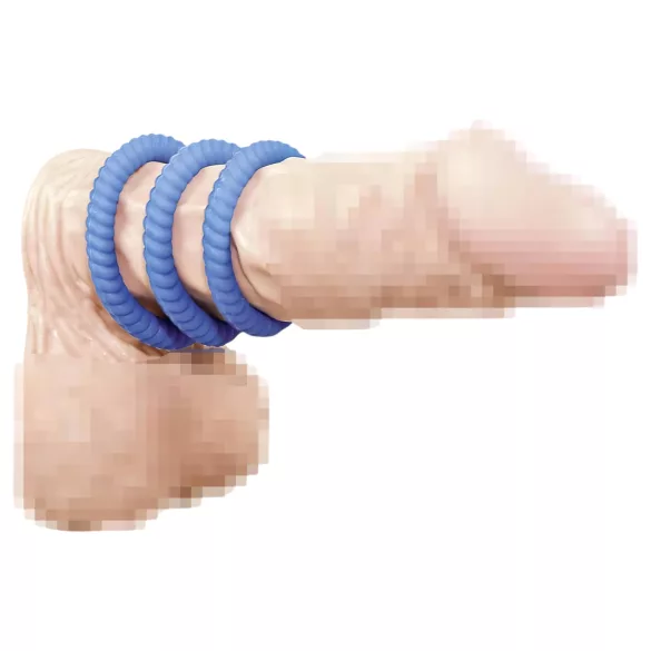 You2Toys - erekční kroužky sada - silikon - modrá