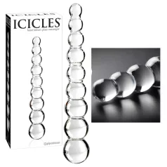 Icicles No. 2 - skleněné dildo s výstupky - čiré