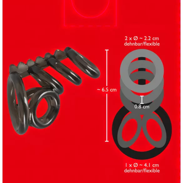 Bad Kitty - erekční kroužek na penis a varlata s hroty