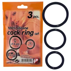 You2Toys - silikonový erekční kroužek sada - černá