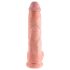 King Cock 10 varlatový velký dildo (25 cm) - přírodní