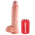 King Cock 10 varlatový velký dildo (25 cm) - přírodní