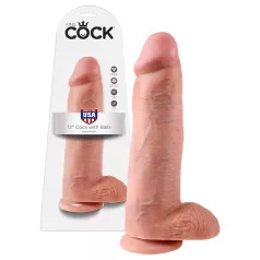   King Cock - realistický dildo s varlaty - 30 cm - tělová barva