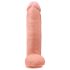 King Cock 12 varlatový velký dildo (30 cm) - přírodní