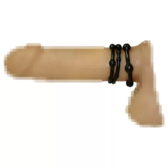 You2Toys - sada erekčních kroužků na penis - černá (3 ks)