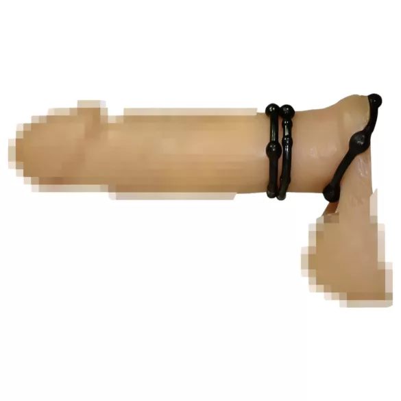 You2Toys - sada erekčních kroužků na penis - černá (3 ks)