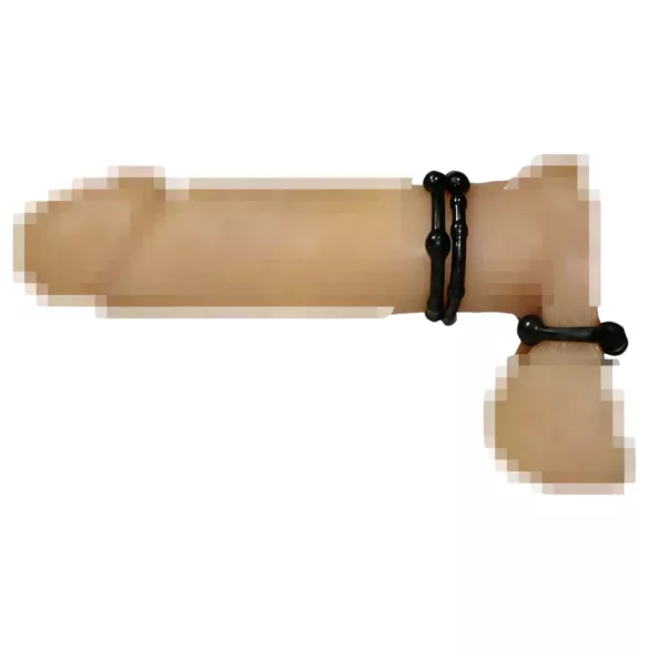 You2Toys - sada erekčních kroužků na penis - černá (3 ks)
