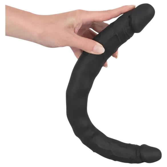Bad Kitty - dvojité dildo - flexibilní silikon - černé
