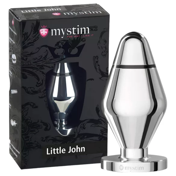 mystim Little John - malý elektro anální kolík (stříbrný)