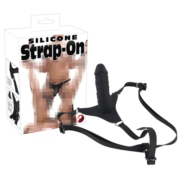 You2Toys - silikonový připínací dildo - černé