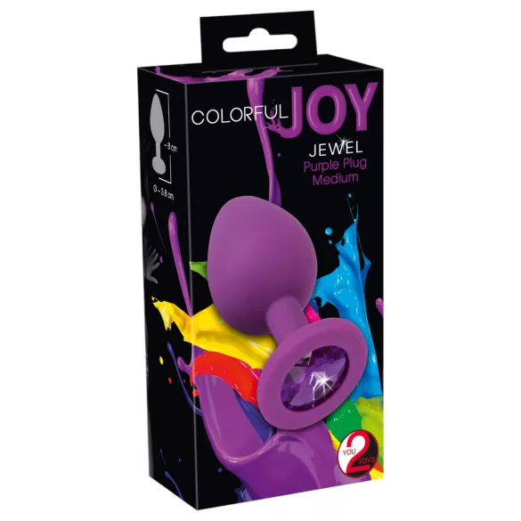 Colorful JOY - anální kolík - silikonový - střední - fialový
