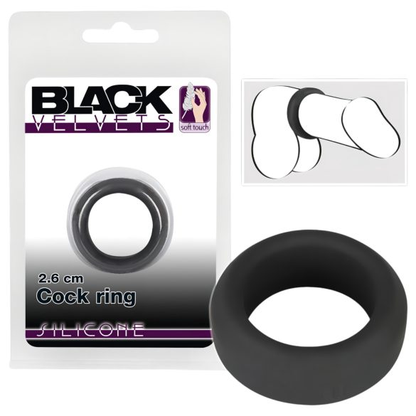 Black Velvet - silný erekční kroužek (2,6 cm) - černý