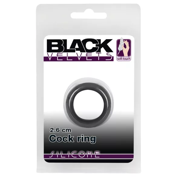 Black Velvets - erekční kroužek silnostěnný 2,6 cm - černý
