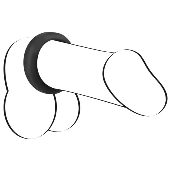 Černý Samet - silnostěnný erekční kroužek (3,8 cm) - černý