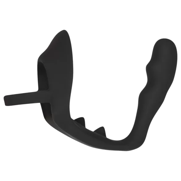 Black Velvets - anální dildo s kroužky na penis a varlata - černé