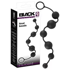 Black Velvets - anální dildo s 6 korálky (černé)