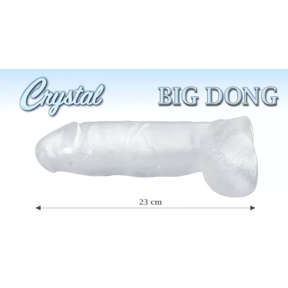 Křišťálově čistý - velké dildo - průhledný