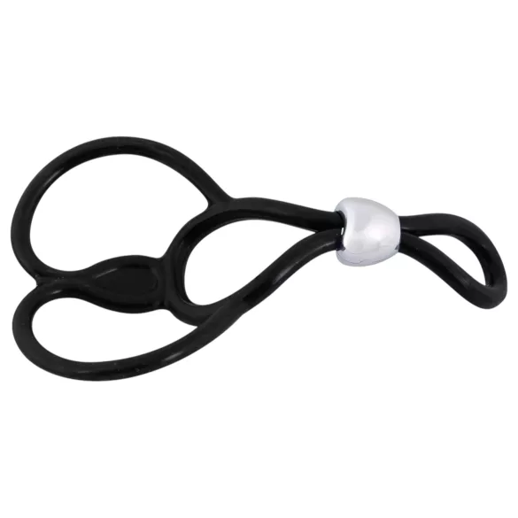You2Toys - nastavitelný trojitý erekční kroužek na penis a varlata - černý