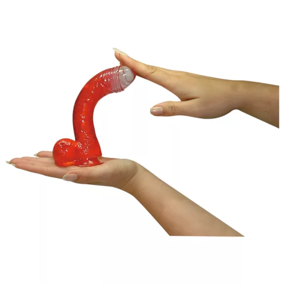 Jolly - dildo - realistický tvar - červený - 17 cm