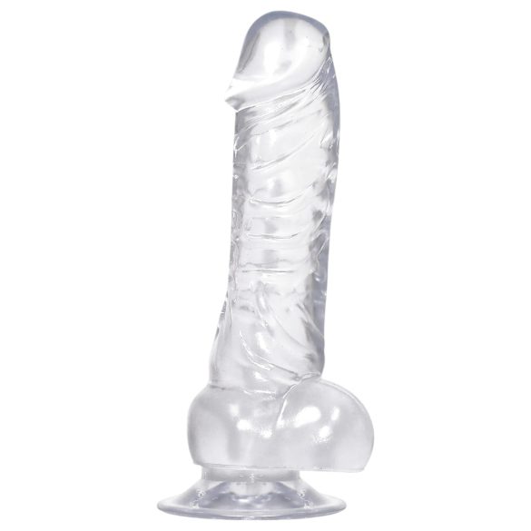 Křišťálově čisté dildo s přísavkou