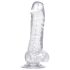 Křišťálově čisté dildo s přísavkou