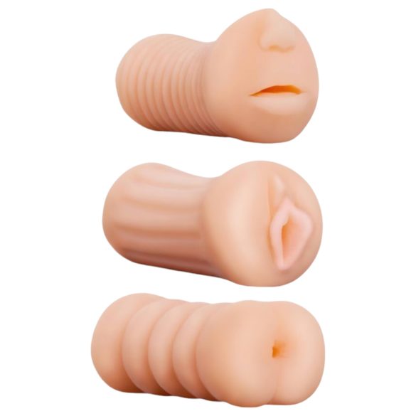 Kapesní sada (3 ks) - Šťavnatá umělá vagina, ústa, zadek