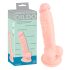 Lékařský silikonový dildo (18cm) - přírodní