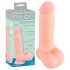 Lékařský - rovný lékařský silikonový dildo (20 cm) - přírodní
