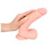 Lékařský - rovný lékařský silikonový dildo (20 cm) - přírodní