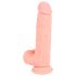 Lékařský - rovný lékařský silikonový dildo (20 cm) - přírodní