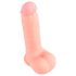 Lékařský - rovný lékařský silikonový dildo (20 cm) - přírodní