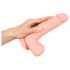Lékařský - rovný lékařský silikonový dildo (20 cm) - přírodní