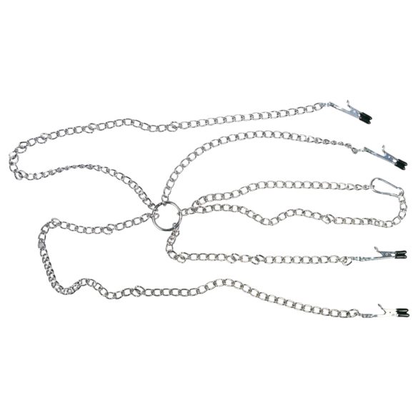 Sexuální řetízek - svorky na bradavky - pro ženy