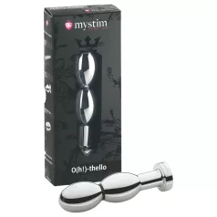   mystim O(h!)-thello - elektro anální kolík s kuličkami - stříbrný