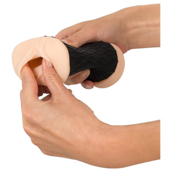 Nature Skin - vagína a zadeček masturbátor (natural-černý)