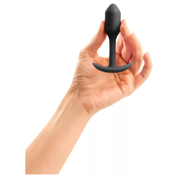b-vibe Snug Plug 1 - anální kolík s vnitřní zátěží (55g) - černá