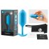 b-vibe Snug Plug 3 - dvojitý anální plug (180g) - modrý